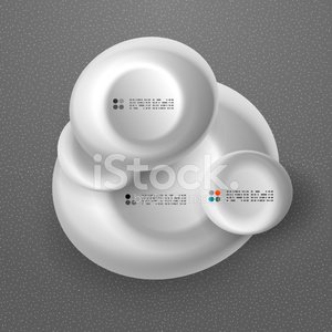 Vector white 3d round shapes banner