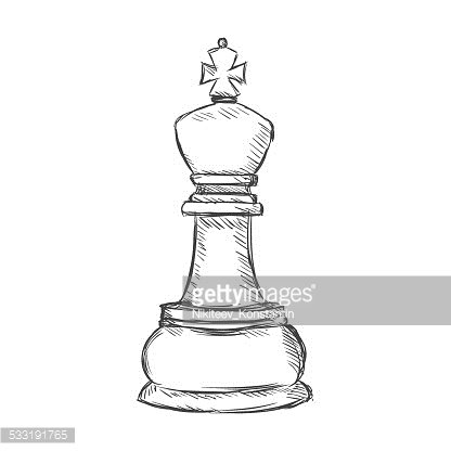 Sketch of a king chess piece Stock Vector