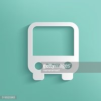 Bus symbol on blue background,clean vector