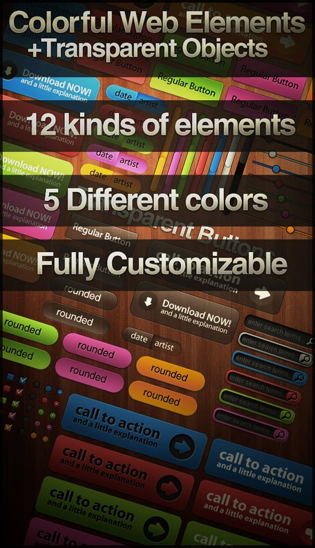 Multi Colored web elements