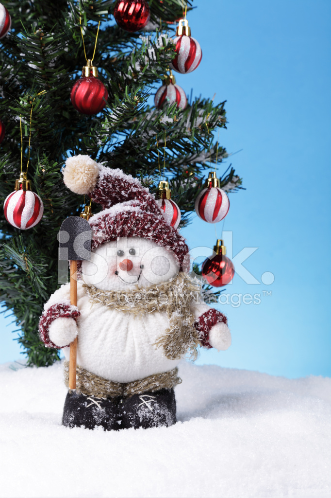 Snowman And Christmas Tree Stock Photo | Royalty-Free | FreeImages